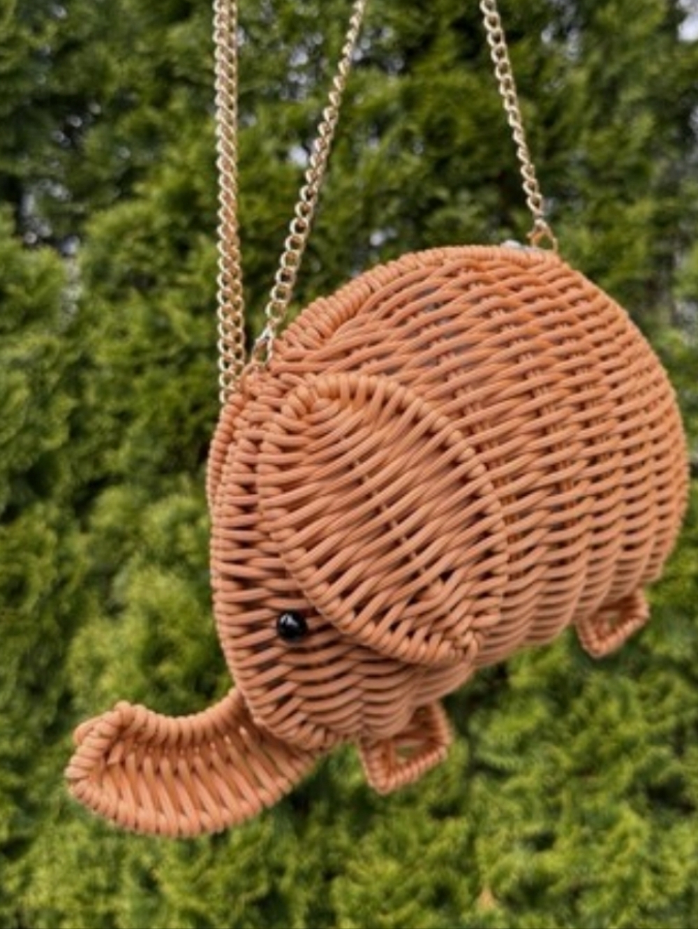 Tommy Bahama Elephant Woven Rattan Basket Bag Tan Bnwt Ea M Rt Hs